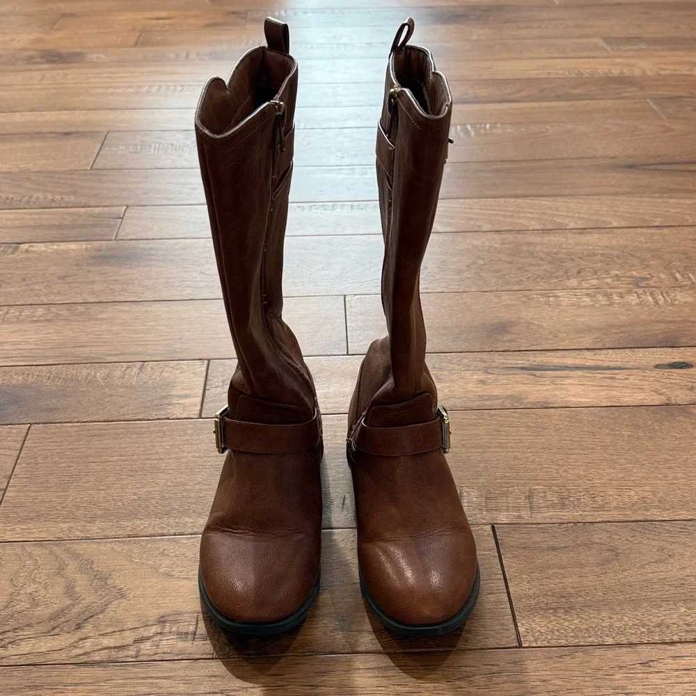 SO Girls Camilaa Riding Boots - Cognac - Size 1 Med